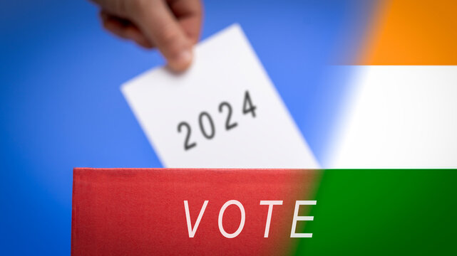 Elections in India 2024. The upcoming general elections in India, focus on the foreground. The concept
