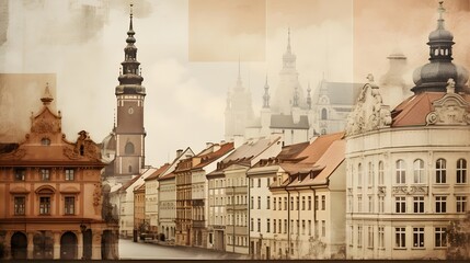 Panoramic view of the Old Town in Prague, Czech Republic