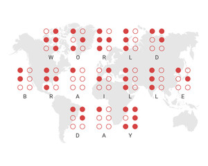 World Braille Day. Vector illustration.