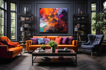 The bright ambiance sets the stage for your creativity within the empty frame in this inviting space.
