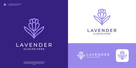 Minimalist Lavender logo with beauty violet color © kiarev
