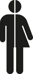 Gender neutral icon. Gender neutral toilet. Vector. Flat design.