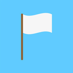 Obraz premium White flag icon on a blue background. Vector illustration. 