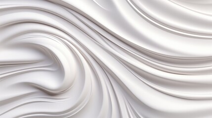 Abstract background with whipped white cream texture. Smooth fluid waves of liquid for banner, backdrop