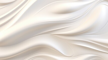 Obraz premium Abstract background with whipped white cream texture. Smooth fluid waves of liquid for banner, backdrop