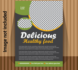 Food service leaflet template: menus for restaurants, cooking, coffee shops, and junk food pizza