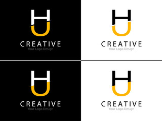 HU monogram logo design