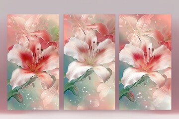 pink and white flowers with beautiful patterns generative ai
