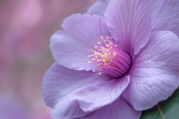 A Delicate Beauty, Purple camelia Macro Shot, ai technology