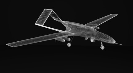 Fototapeta na wymiar Combat drone 3d model