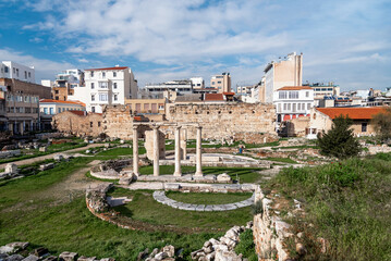 ancient building with columns in Athens