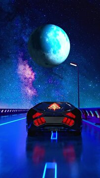 Futuristic Night City Background. 3D Looped Animation 
