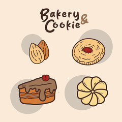 Bakery and Cookie Vector Illustration. Good for Doodles and Other Graphic Assets