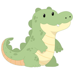 crocodile, illustration, animal, vector, cute, zoo, character, alligator, cartoon, design, funny, wildlife, jungle, nature, wild, happy, green, art, isolated, baby, fun, kid, background, graphic,
