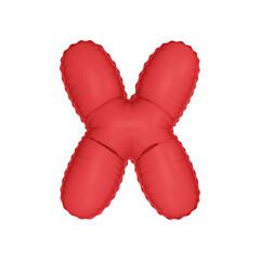 3D red coral color helium balloon letter X