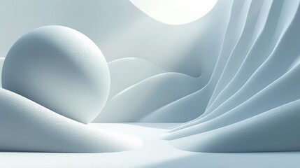 White geometric abstract shape. Generative Ai.