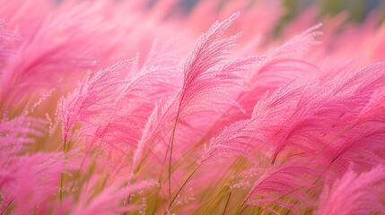 Muhlenbergia Capillaris Pink Muhly Grass Gyeongju, South Korea.
