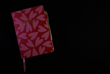 Red Book Note with Hearts