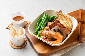 chicken, steak, fork, pork, hamburger, shrimp, combo, triple compo, salad, chicken breast, ricotta,