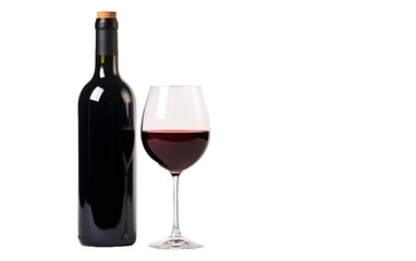 Red Wine Bottle and Glass Transparent Background. Wine Glass and Bottle PNG Illustrations