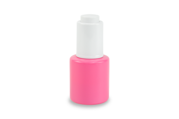 The pink bottle of moisturizing serum isolated on white background with clipping path.