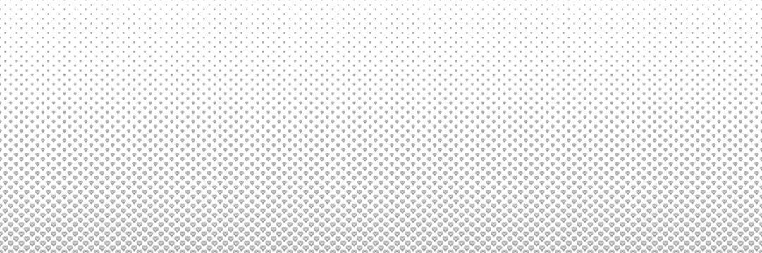 Blended  black heart line on white for pattern and background, halftone effect, Valentine's background