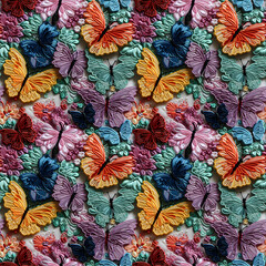 Fabrics embroidered seamless patterns of butterfly pastel color for various creative lovers and home decorating enthusiasts.NO.01
