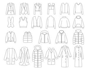 Set of clothes jacket, coat, sweatshirt, sweater, vest, outerwear, down-padded coat, fur coat