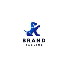 Brave Guard Dog Logo Design. Dog Is Sitting With Guard Posture Logo Design.