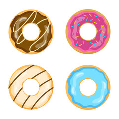 Set of bright donuts. Vector illustration..ai