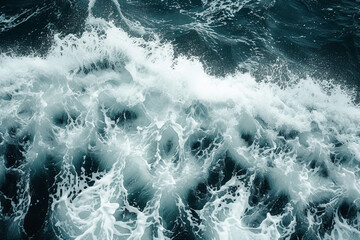 Stormy sea wave with foamy splash, ai technology