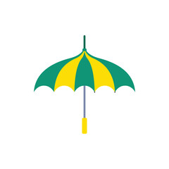 Cartoon Color Kid Umbrella Icon Parasol Concept Flat Design Style Isolated on a White Background. Vector illustration