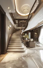 Tapeten A modern minimalist luxury indoor interior stair design in a home © DailyLifeImages