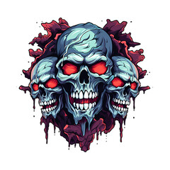 Skulls art illustrations for stickers, tshirt design, poster etc