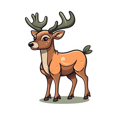 isolated deer cartoon illustration