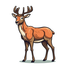 Naklejka na ściany i meble isolated deer cartoon illustration