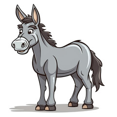 isolated donkey cartoon illustration transparent background