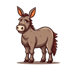 isolated donkey cartoon illustration transparent background