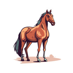 isolated horse cartoon illustration transparent background