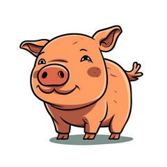 Obraz na płótnie Canvas isolated pig cartoon illustration transparent background