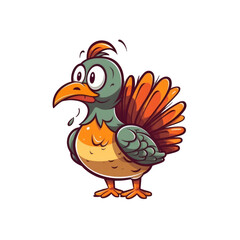 isolated turkey cartoon illustration transparent background