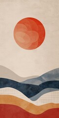Minimalistic trendy paper art graphic design poster