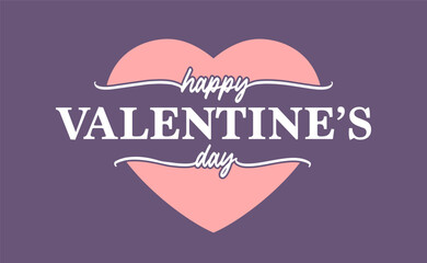 Happy valentine's elegant banner design with calligraphy text, in heart shaped background.