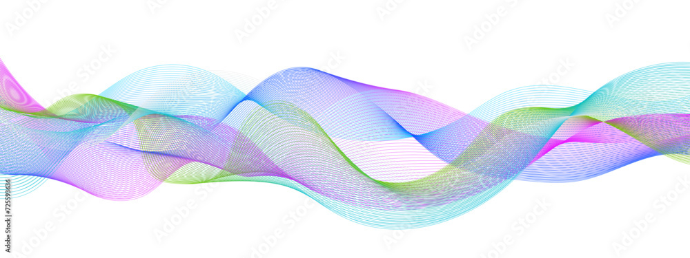 Poster abstract gradient colorful wavy flowing dynamic smooth curve lines background. digital future techno