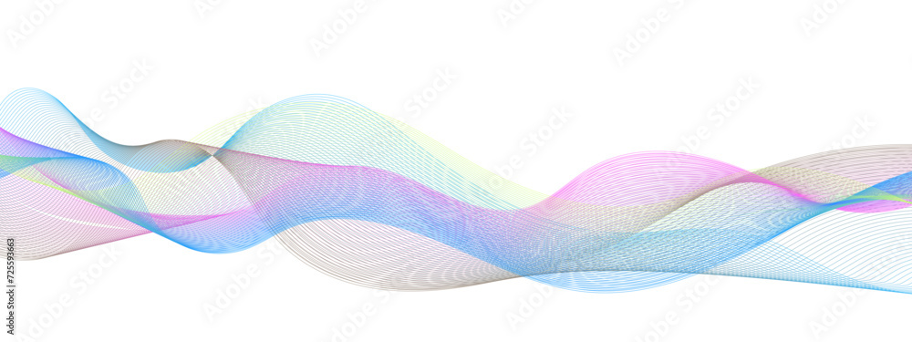 Poster abstract gradient colorful wavy flowing dynamic smooth curve lines background. digital future techno