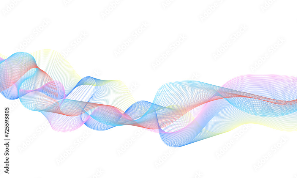Poster abstract gradient colorful wavy flowing dynamic smooth curve lines background. digital future techno