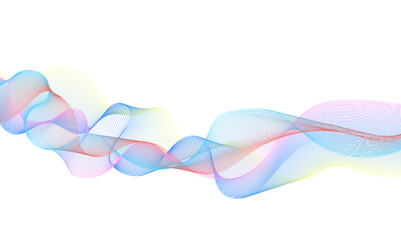 Abstract gradient colorful wavy flowing dynamic smooth curve lines background. Digital future technology concept, presentation, web design, cover, web, technology, science, data, music, magazine.