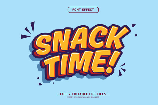 3d snack logo style editable vector text effect