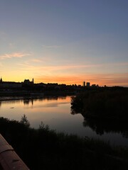 Fototapeta premium sunset over the river