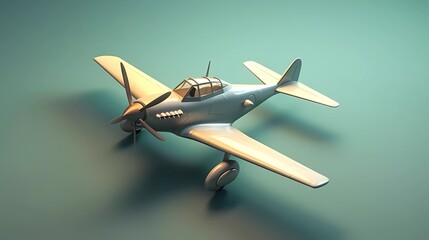Fototapeta na wymiar 3d illustration of fighter plane isolated on minimalist background. generative ai
